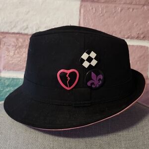 Stylish Black Fedora with Pink Accents